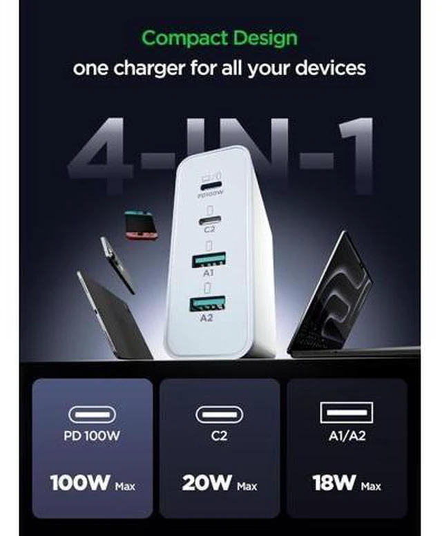 Alt view image 12 of 14 - MacBook Pro Charger-Exclusive PD3.0 PPS 100W USB C Charger Block 120W GaN Fast Charger for MacBook Pro/Air iPhone Galaxy iPad Pro-White