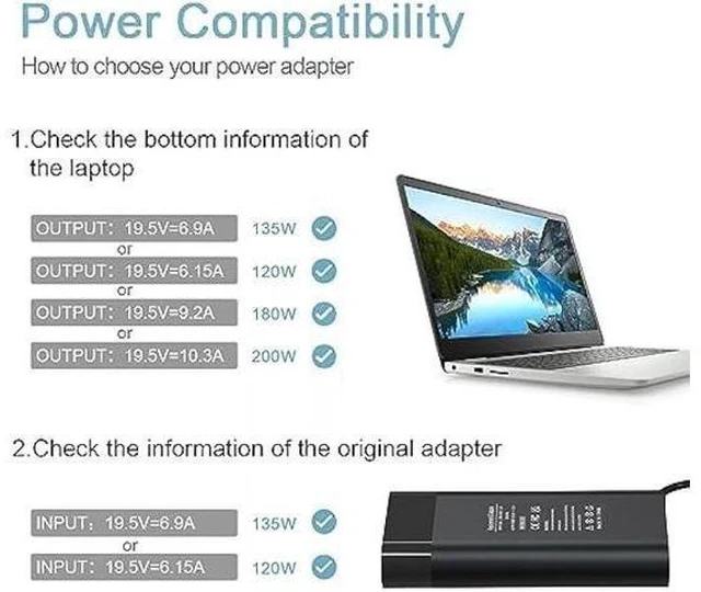 Alt view image 14 of 14 - 200W Laptop Charger 10.3A 19.5V for HP Omen Pavilion 15 16 17 Gaming Laptop, Zbook 15 17 ZBook Fury Create Studio Envy 15 2020 TPN-DA10 Gaming Laptop Power Adapter Supply