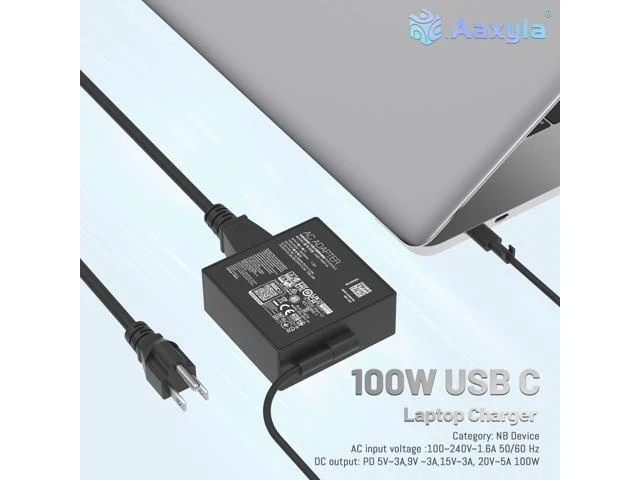 Alt view image 10 of 14 - 100W Compatible with USB Type C Laptop Charger for X13 Z13 GV301 GZ301 GA401QM GA503QM G533QM GX703HS 14 14X UX425QA UM425QA 20V 5A Adapter Power A20-100P1A