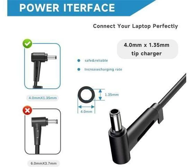 Alt view image 10 of 12 - 65W 45W Laptop Charger Compatible with Vivobook 14 15 17 Flip 14 15 S13 S14 S15 19V/3.42A AC Adapter Compatible with Go 12 14 15 X515 X515J X515E X515M X515JP X515MA Power Cord