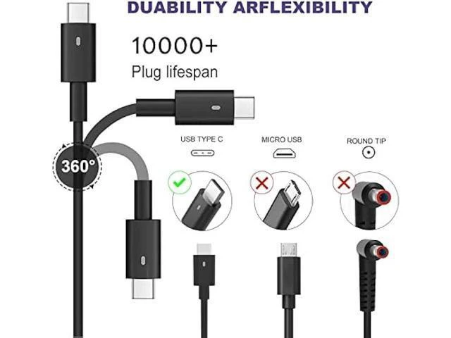 Alt view image 7 of 10 - 130W USB C Charger Compatible with Dell XPS 15 2in1 9575 9500 17 9700 Precision 5530 2in1 5550 5750 3560 Precision M3800 M2800 Inspiron 7347 7348 7459 DA130PM170 HA130PM170 0K00F5