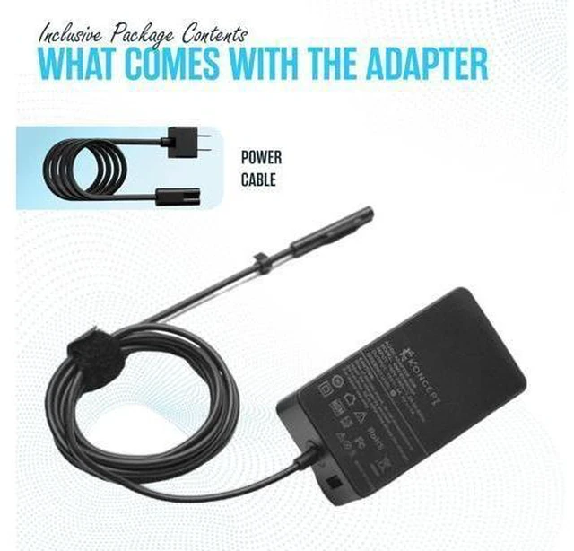 Alt view image 9 of 14 - 65W 15V 4A Surface Pro Laptop Charger - Power Supply AC Adapter 100-240V 50-60Hz for Surface Pro 10/9/8/7/7+/6/5/4/3/X Windows Surface Laptop 6/5/4/3/2/1/Surface Go Tablet Surface Book 3/2/1