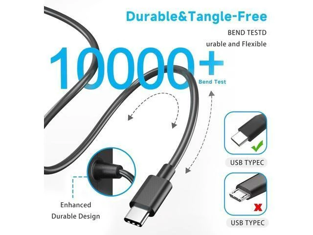 Alt view image 11 of 14 - Surface Charger 65W USB-C Power Adapter Compatible with Surface Pro 9 10 11 12 13 Surface Laptop 7-1 Surface Go Surface Book 3/2/1