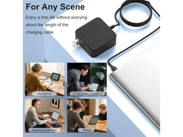 Alt view image 14 of 14 - Surface Charger 65W USB-C Power Adapter Compatible with Surface Pro 9 10 11 12 13 Surface Laptop 7-1 Surface Go Surface Book 3/2/1