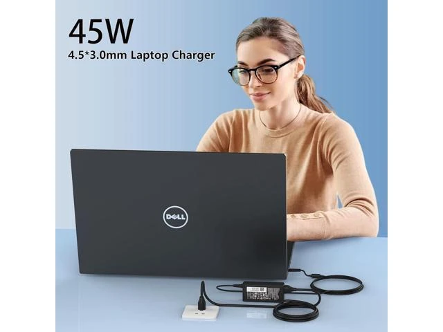Alt view image 13 of 14 - 45W Round Tip Laptop Charger Fit for Inspiron 13 14 15 3000 5000 7000 Series 15-3552 3555 3558 3565 3567 5551 5552 5555 5558 5559 DA45NM140 LA45NM140 19.5V 2.31A AC Adapter Power Cord