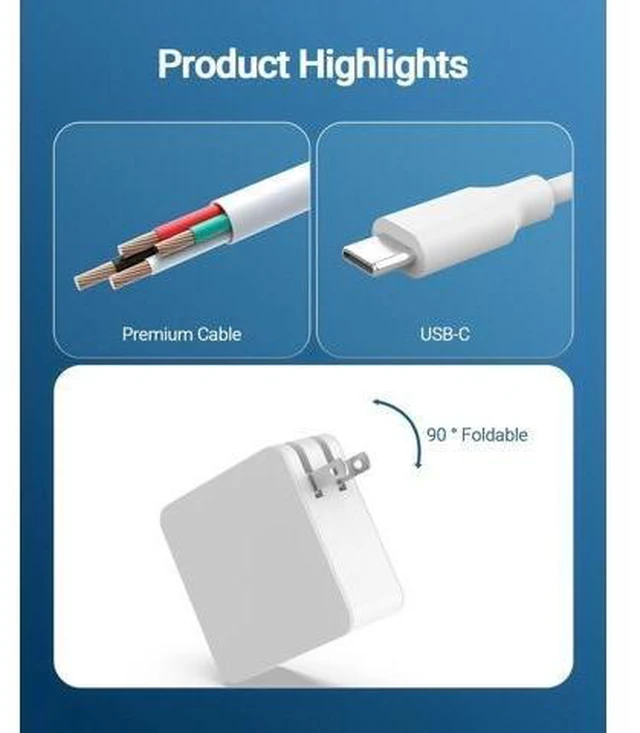Alt view image 8 of 12 - 65W USB C Laptop Charger Fit for Galaxy Book 360 Book Pro ep-ta865 NP950QDB NP930QDB NP935QDC NP950XDB NP930XDB Fit for Chromebook 4 4+ Plus XE310XBA XE350XBA XE513C24 Type C Adapter