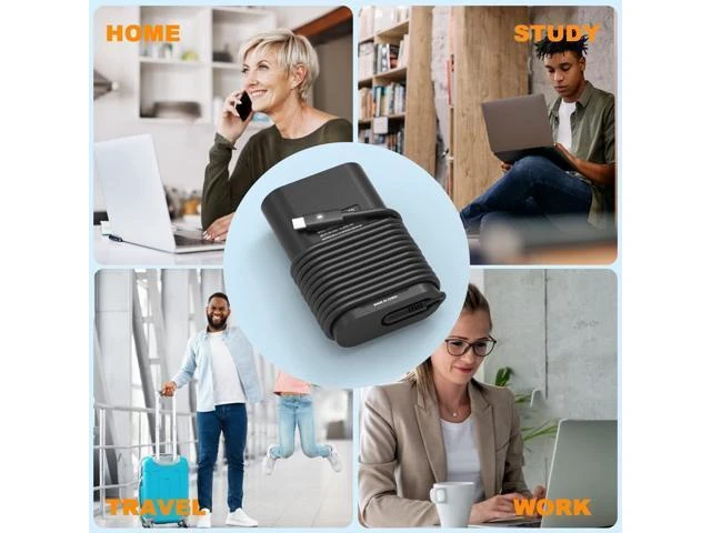 Alt view image 14 of 14 - 65W 45W USB C Laptop Charger for Latitude 5420 7420 5520 5440 5540 7440 5430 5530 7430 7330 7400 7410 5320 5450 7450 2in1 Power Cord Computer Type C AC Adapter for XPS 13 Chromebook 3100