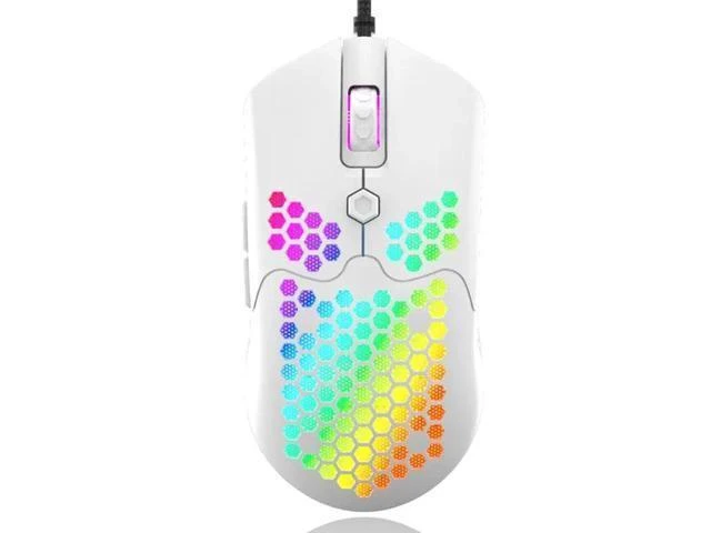 Alt view image 11 of 12 - Hollow-out Honeycomb Shell Gaming Mouse Colorful RGB Backlit Light Wired Mice with 7 Buttons for Game Lovers Accessories