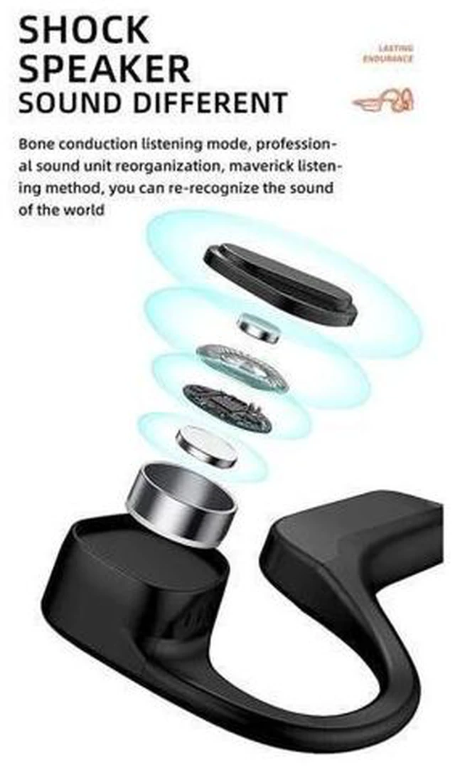 Alt view image 9 of 10 - X1 Bone Conduction Headphones bluetooth Wireless Sports Earphones IPX6 Headset Stereo Hands-with Microphone
