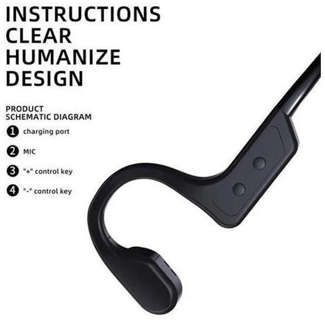 Alt view image 10 of 10 - X1 Bone Conduction Headphones bluetooth Wireless Sports Earphones IPX6 Headset Stereo Hands-with Microphone