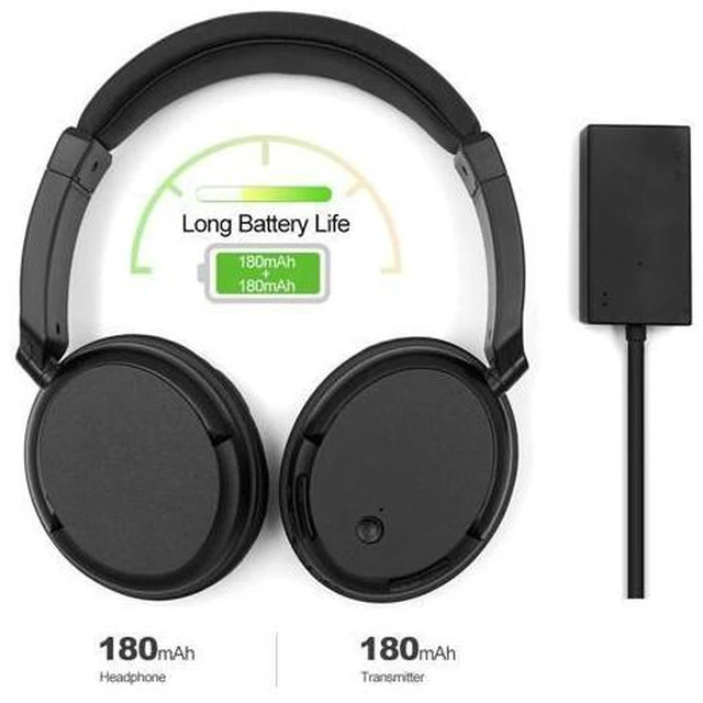 Alt view image 8 of 10 - Wireless Headphones 3.5mm Wired Headsets Over-Ear Music Earphones AUX Transmitter w/ Mic Radio for TV PC Phones MP3 Player
