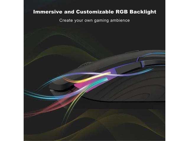Alt view image 9 of 10 - PC280 Gaming Mouse Customizable RGB Backlight Wireless Mice with 6 Programmable Button Up to 10000DPI for PC Gamer Laptop