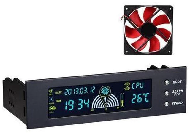 Alt view image 6 of 10 - LCD Panel 5.25 Inch CPU Speed Controller Temperature Sensor PC Computer Fan Controller LCD Digital Display For PC Desktop