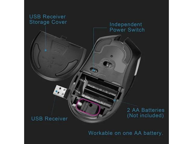 Alt view image 10 of 10 - PC280 Gaming Mouse Customizable RGB Backlight Wireless Mice with 6 Programmable Button Up to 10000DPI for PC Gamer Laptop
