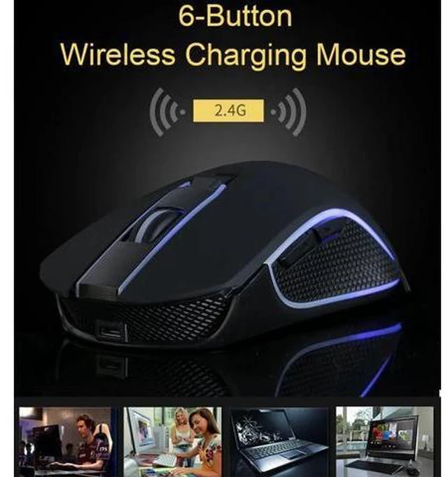 Alt view image 9 of 10 - X9 Wireless Mice Silent Gaming Mouse 2400DPI LED Backlit USB Optical Ergonomic Mouse Mause Gamer Raton Inalambrico