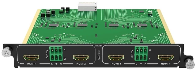 Alt view image 2 of 2 - 4K@60Hz HDMI Input Card 4 Port (1-Card 4-Port) for Modular Matrix Switcher Video Wall Controller w/Audio Input, 18Gbps, EDID, Seamless Switching