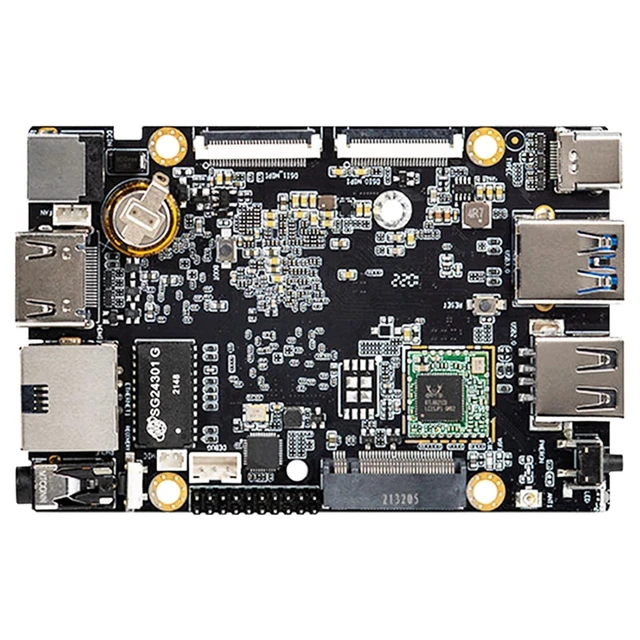 Alt view image 2 of 2 - ROC-RK3588S-PC 8K AI Development Mainboard with HDMI 2.1 MIPI-DSI x2 DP1.4 MIPI-DSI M.2 PCIe 2.0 Support Four Screen Display Multiple Systems for Edge Computing AI VR AR