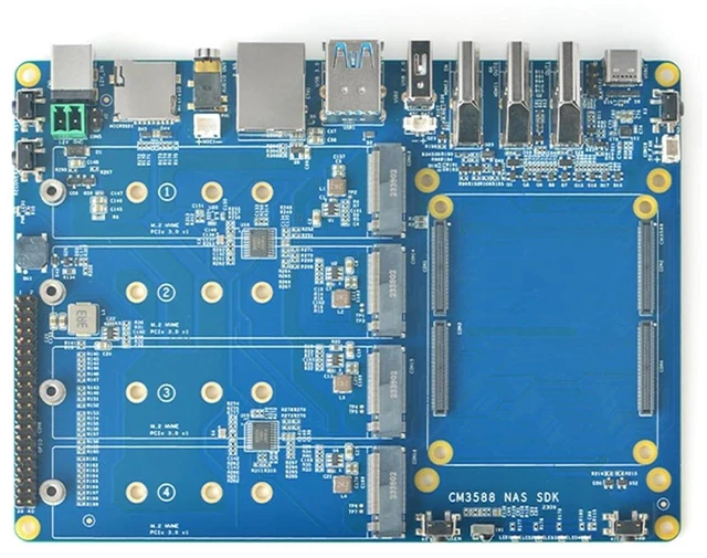 Alt view image 2 of 2 - CM3588 Plus Mini NAS Platform, up to 8K Video, RK3588,OpenMediaVault fit,32GB LPDDR5, 4 x M.2 PCIe3.0 Socket, NAS Solutions, Home Server,Local Cloud Storage (NAS Carrier Board)