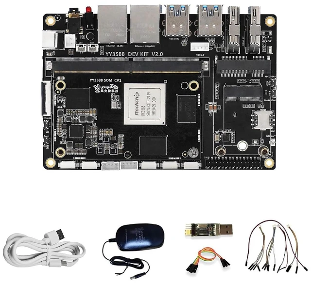 Alt view image 2 of 2 - YY3588 Single Board Computer - RK3588 SoC,6TOPS NPU, 4/8/16/32GB RAM, 4G/LTE/NFC Support, 4K/8K Video Codec, Multi-Interface Expansion for Edge AI & IoT (4GB RAM+32GB eMMC,Standard Kit)