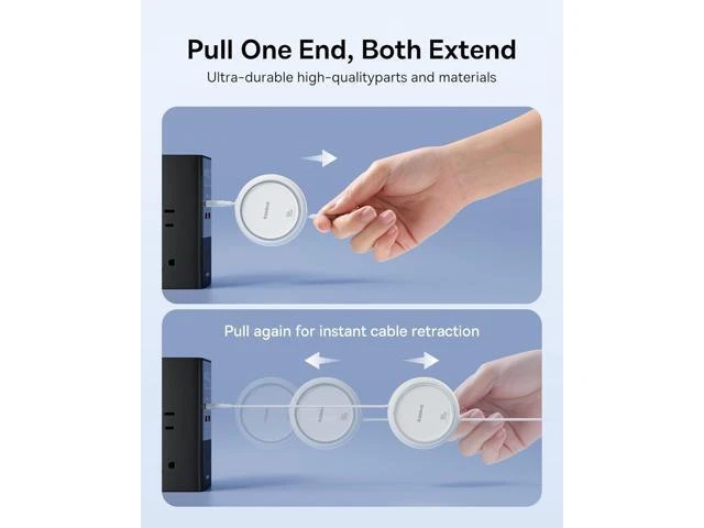 Alt view image 10 of 14 - USB C to USB C Cable, 100W Retractable USB C 5A Fast Charging Cable, 4-Stage Length Preset USB Type C Charger Cord for iPhone 16 15 Pro Plus Pro Max, MacBook, iPad, Samsung S24/S23+ (3.3ft)