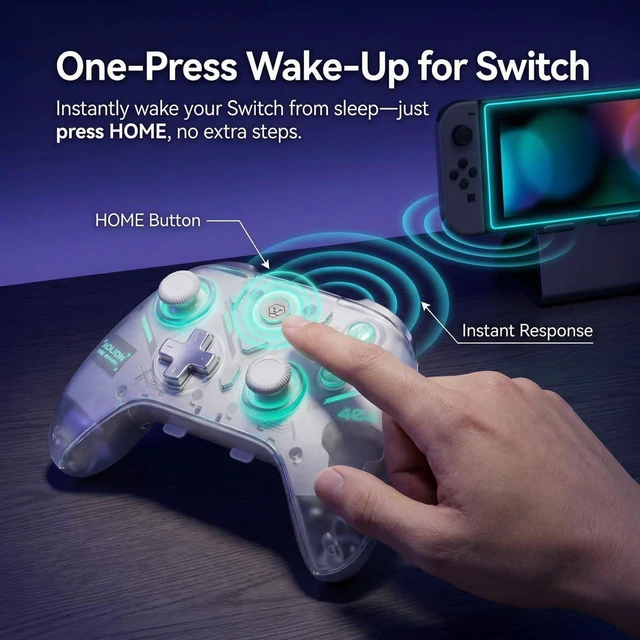 Alt view image 10 of 14 - Wireless Controller Compatible with Switch 2/Switch/OLED, Hall Effect Joysticks, 1000Hz Polling Rate, Tri-Mode Bluetooth/2.4G/Wired Gamepad with RGB Charging Dock