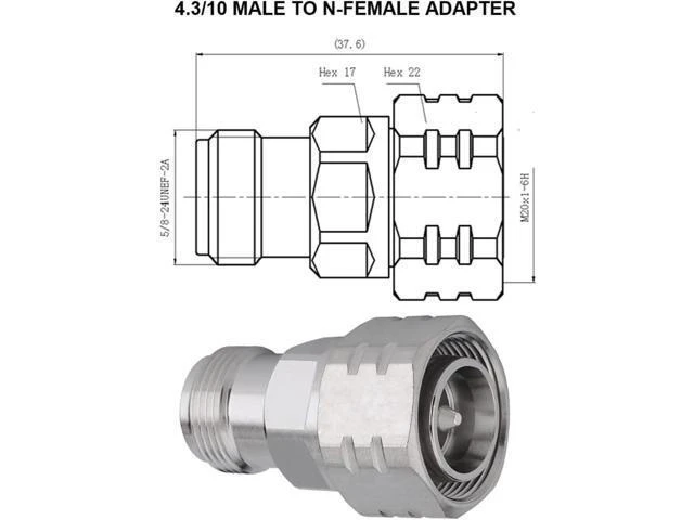 Alt view image 8 of 10 - 4.3/10 Mini DIN Male to N Female Jack Adapter 2 Pack