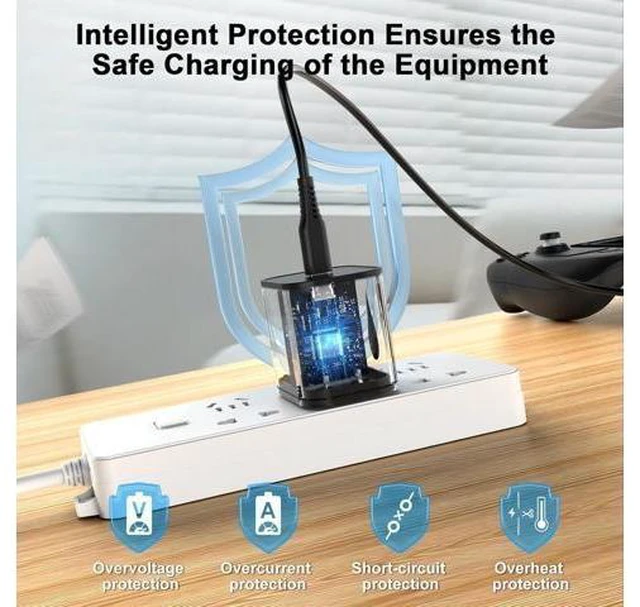 Alt view image 10 of 14 - Switch 2 Charger 60W PD 3.0 Fast Charging for Nintendo Switch 2 Steam Deck Rog Ally with 5FT USB C to C Cable Power Supply Ac Adapter for Laptops Smart Phone Tablet