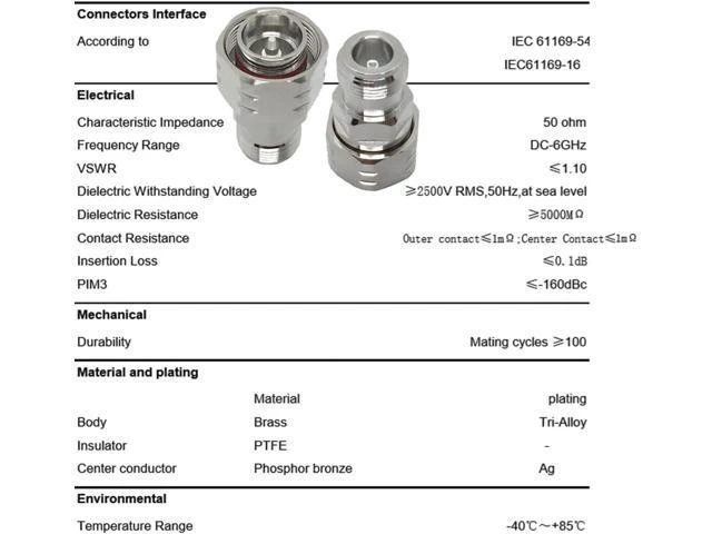 Alt view image 9 of 10 - 4.3/10 Mini DIN Male to N Female Jack Adapter 2 Pack