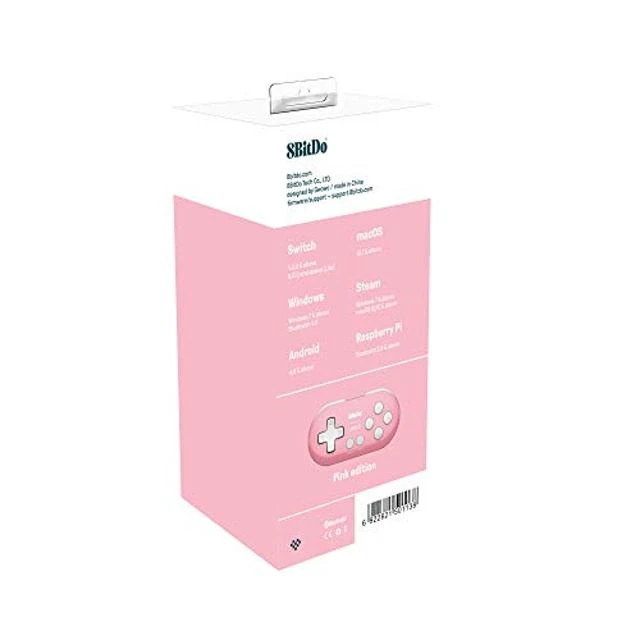 Alt view image 7 of 10 - 8Bitdo Zero 2 Bluetooth Gamepad Keychain Sized Mini Controller for Switch, Windows, Android, macOS & Raspberry Pi(Pink Edition) - Nintendo Switch