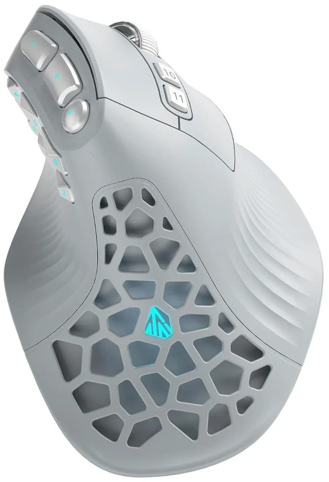 Alt view image 2 of 2 - E9 PRO Ergonomic Vertical MMO Mouse with 8K Dongle, Gray-Silver | Ergonomic 45° Grip vertical,PAW339