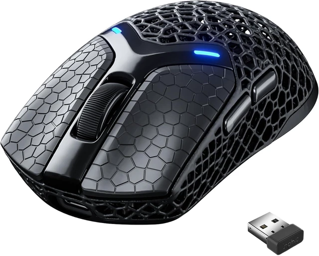 Alt view image 8 of 14 - 3D Printed Wireless Gaming Mouse Tri-Mode, 30000 DPI 8000Hz Ultra-Responsive, 75g Lightweight, 30 Days Battery Life, 2.4G/BT5.0/Wired, 6 Programmable Macro Keys