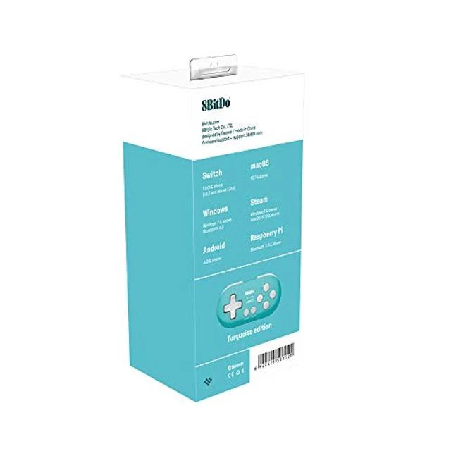 Alt view image 7 of 10 - 8Bitdo Zero 2 Bluetooth Gamepad Keychain Sized Mini Controller for Switch, Windows, Android, macOS & Raspberry Pi(Turquoise Edition) - Nintendo Switch