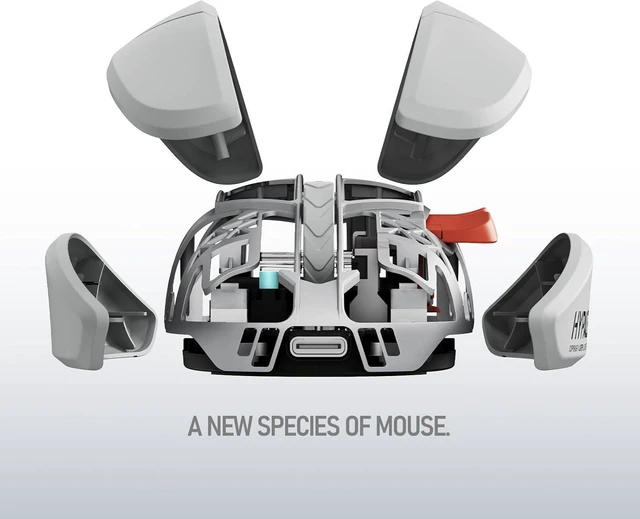 Alt view image 13 of 14 - Hypace Ultra-Lightweight Wireless Gaming Mouse, 47g, PAW3950 Sensor, 40K DPI, 8K Polling Rate, Mg Alloy Frame, Tri-Mode(Bluetooth/2.4GHz/Wired), 100Hrs Battery for PC/Mac (Ghost) Crayon Grey