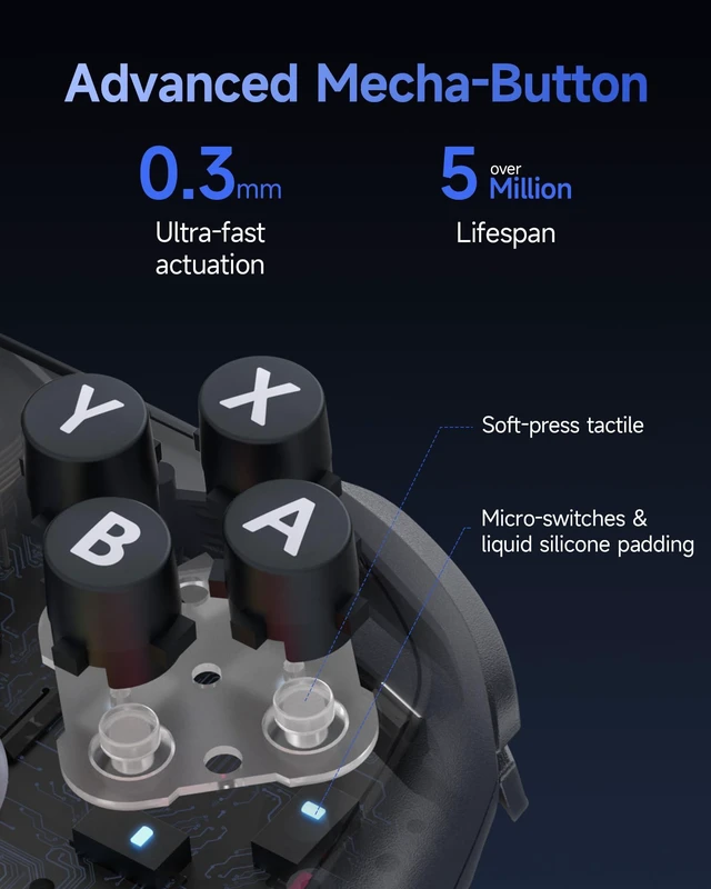 Alt view image 14 of 14 - S10 Elite Wireless Controller for Switch 2 with One-Key Wake-Up, Hall Effect Anti-Drift Joysticks, Programmable Buttons, HD Rumble, Motion Control and NFC, Multi-platform Controllers
