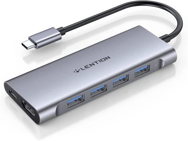 Alt view image 8 of 14 - USB-C Multi-Port Hub with 4K HDMI Output 100W PD 4 USB 3.0 5Gbps Compatible 2025-2016 MacBook Pro New Mac Air & Surface Chromebook iPhone 17 More Stable Driver Adapter (C35 Space Gray)