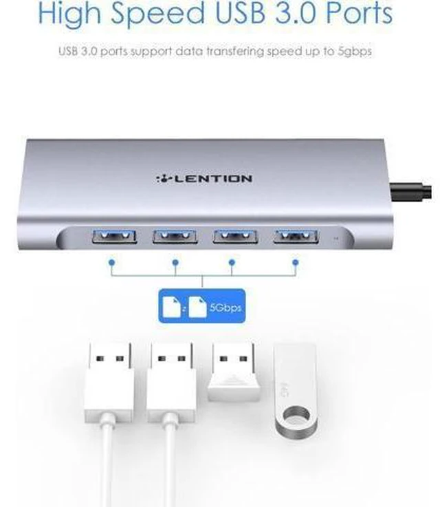 Alt view image 12 of 14 - USB-C Multi-Port Hub with 4K HDMI Output 100W PD 4 USB 3.0 5Gbps Compatible 2025-2016 MacBook Pro New Mac Air & Surface Chromebook iPhone 17 More Stable Driver Adapter (C35 Space Gray)