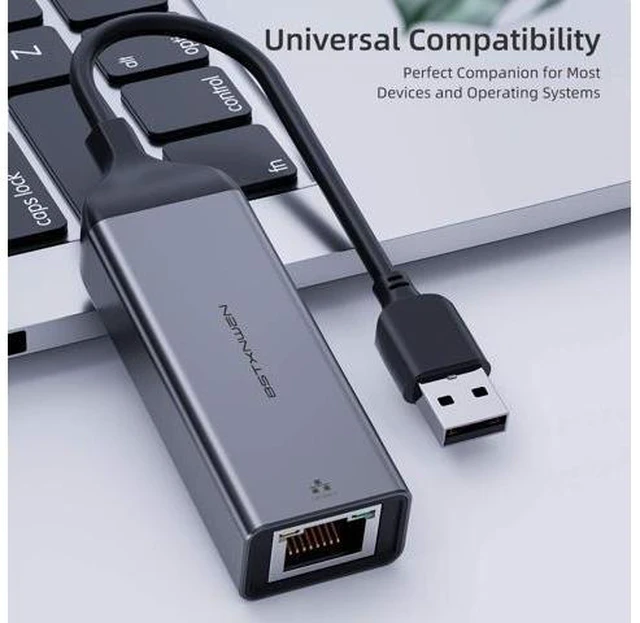 Alt view image 7 of 7 - USB Ethernet Adapter Network Adapter USB 3.0 to Network Gigabit RJ45 LAN 10/100/1000 Mbps Adapter Converter for Nintendo Switch MacBook Mac Pro Mini iMac XPS Surface Pro Notebook PC