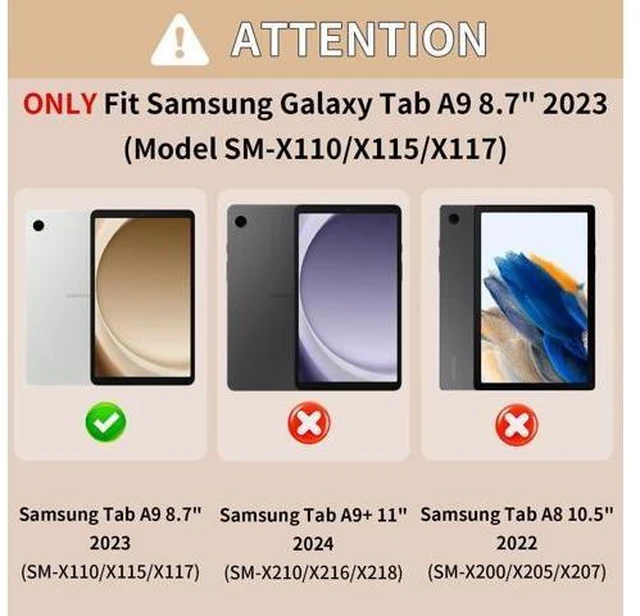 Alt view image 8 of 10 - Stweap Case for Samsung Galaxy Tab A9 Case 8.7 Inch 2023, with 360 Rotating Hand Strap & Shoulder Strap,Protective Case for Galaxy Tab A9 8.7" Tablet SM-X110/X115/X117 (Iceblue+White)