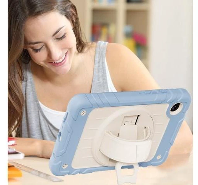 Alt view image 10 of 10 - Stweap Case for Samsung Galaxy Tab A9 Case 8.7 Inch 2023, with 360 Rotating Hand Strap & Shoulder Strap,Protective Case for Galaxy Tab A9 8.7" Tablet SM-X110/X115/X117 (Iceblue+White)