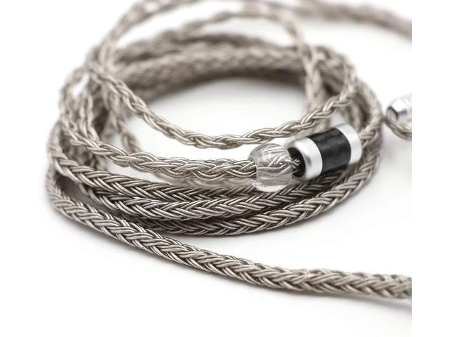 Alt view image 8 of 14 - Tripowin Zonie IEM Cable 16 Core Silver Plated Earphone Upgraded Cords 1.25m SPC in Ear Monitor Cable for ZS10 PRO 2 AS10 PRO ZSN PRO X Waner SIMGOT EM6L(Recessed 2pin 3.5mm)(Grey)