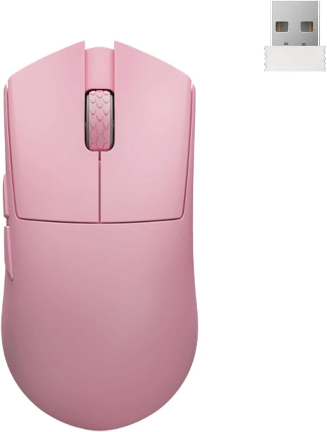 Alt view image 8 of 14 - M3SMAX Wireless Gaming Mouse,Tri-Mode 2.4G/USB-C/Bluetooth Mouse Up to 30000DPI,PAW3950 Optical Sensor Lightweight 52g,5 programmable Button,Computer Mouse for Laptop,PC,Windows Pink
