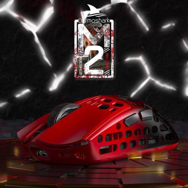 Alt view image 10 of 10 - Darmoshark M2 Wireless Gaming Mouse,Tri-Mode 4K/USB-C/Bluetooth Mouse Up to 26000DPI,PAW3395 Optical Sensor Lightweight 42g,5 programmable Button 500MAh Battery Life,Computer Mouse for Laptop,PC(RED)