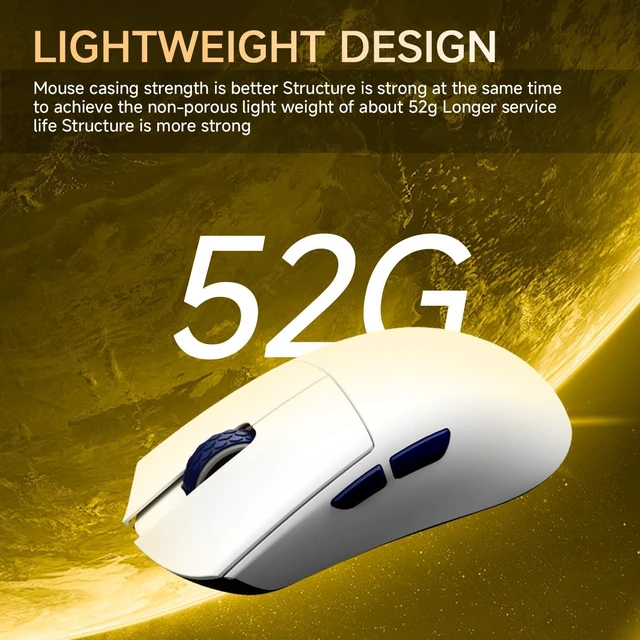 Alt view image 9 of 14 - M3SMAX Wireless Gaming Mouse,Tri-Mode 2.4G/USB-C/Bluetooth Mouse Up to 30000DPI,PAW3950 Optical Sensor Lightweight 52g,5 programmable Button,Computer Mouse for Laptop,PC,Windows Pink