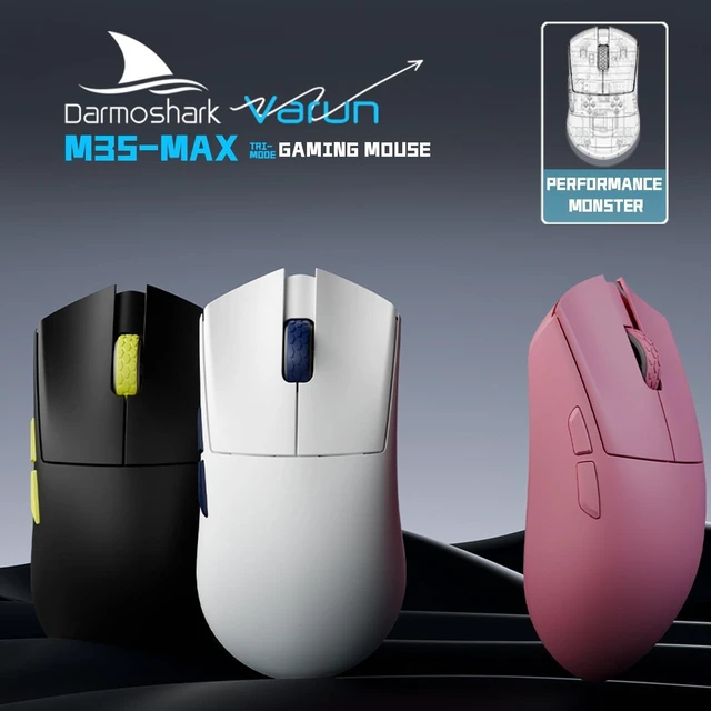 Alt view image 13 of 14 - M3SMAX Wireless Gaming Mouse,Tri-Mode 2.4G/USB-C/Bluetooth Mouse Up to 30000DPI,PAW3950 Optical Sensor Lightweight 52g,5 programmable Button,Computer Mouse for Laptop,PC,Windows Pink