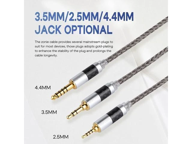 Alt view image 12 of 14 - Tripowin Zonie IEM Cable 16 Core Silver Plated Earphone Upgraded Cords 1.25m SPC in Ear Monitor Cable for ZS10 PRO 2 AS10 PRO ZSN PRO X Waner SIMGOT EM6L(Recessed 2pin 3.5mm)(Grey)