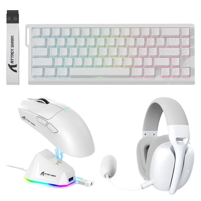 Alt view image 2 of 2 - X11 Gaming Mouse and X68 PRO HE Keyboard and L80PRO Headset Combo,Charging Base,PAW3311,Lightweight,