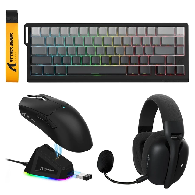 Alt view image 2 of 2 - X11 Gaming Mouse and X68 PRO HE Keyboard and L80PRO Headset Combo,Charging Base,PAW3311,Lightweight,