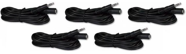 Alt view image 3 of 4 - Five Pack of YCS Basics 12 Foot 3.5mm Headphone Extension Cables Male/Female