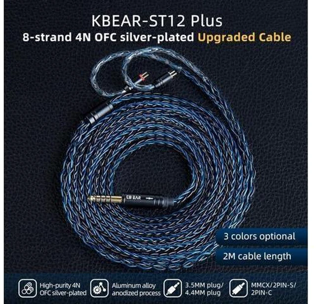 Alt view image 9 of 14 - 2 Meter QDC in Ear Monitor Cable KZ ZS10 PRO IEM Extension Headphone Cable Cords for EDX PRO/Castor/CCA CRA KBEAR ST12 Plus 8 Core 4N OFC Silver-Plated Wire (Grey Recessed 2 Pins 3.5mm Plug)