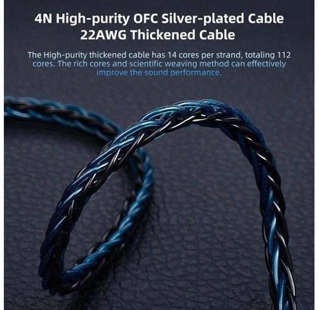 Alt view image 10 of 14 - 2 Meter QDC in Ear Monitor Cable KZ ZS10 PRO IEM Extension Headphone Cable Cords for EDX PRO/Castor/CCA CRA KBEAR ST12 Plus 8 Core 4N OFC Silver-Plated Wire (Grey Recessed 2 Pins 3.5mm Plug)